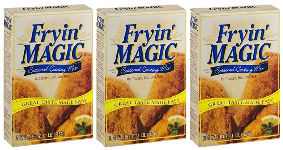 Fryin' Magic Seasoned Coating Mix, 16 Ounces (3 Boxes) for Frying