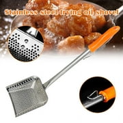Frying Oil Spill Shovel Skimming Spoon Square Stainless Steel Skimmer for Kitchen Deep Fryer Pasta Spaghetti Noodle New