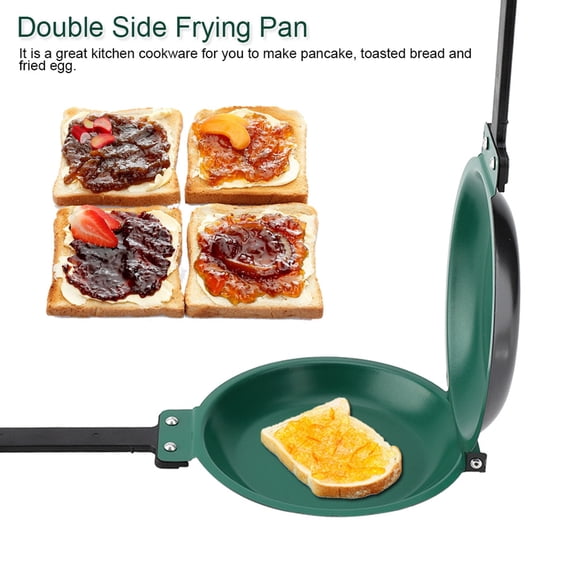 Frying Pan, Double Side Pan, Easy to Clean Lunch for Any Breakfast Hash Browns Snacks