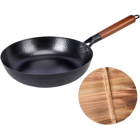 Frying Pan, Non-Coating Safety Assurance, Iron, Nonstick Deėp Frying Pan, Saute Cooking Cookware Skillet, Comfortable Handle Design, for Indoor Cooking, Picnics, Grilling (Single Pot)