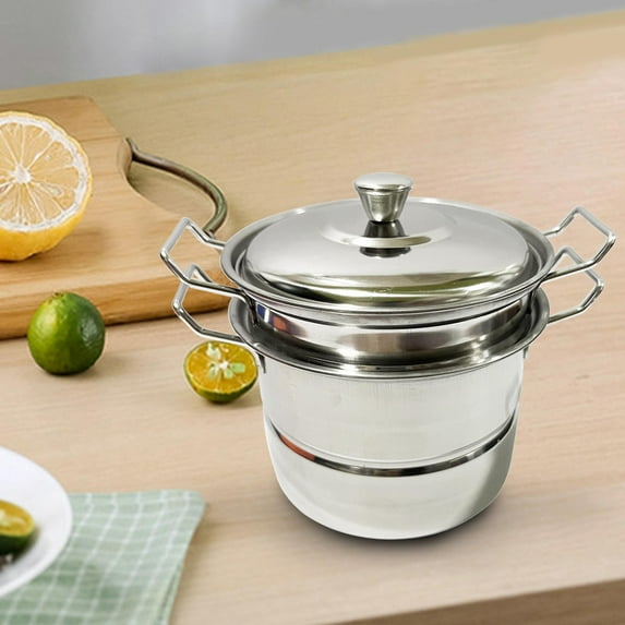 Frying Pan Soup Pot Egg Frying Pan with Cover Multipurpose Easy Clean Durable Milk Pot Kitchen Cooking Tool Saucepan Nonstick Wok for Party Kitchen Argent soup pot