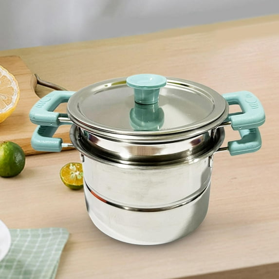 Frying Pan and Soup Pot Kitchen with Cover Kitchen Cooking Tool Nonstick Wok Blue soup pot