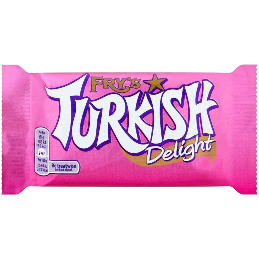 Frys Milk Chocolate Turkish Delight Rose Flavour 50G (Pack of 7