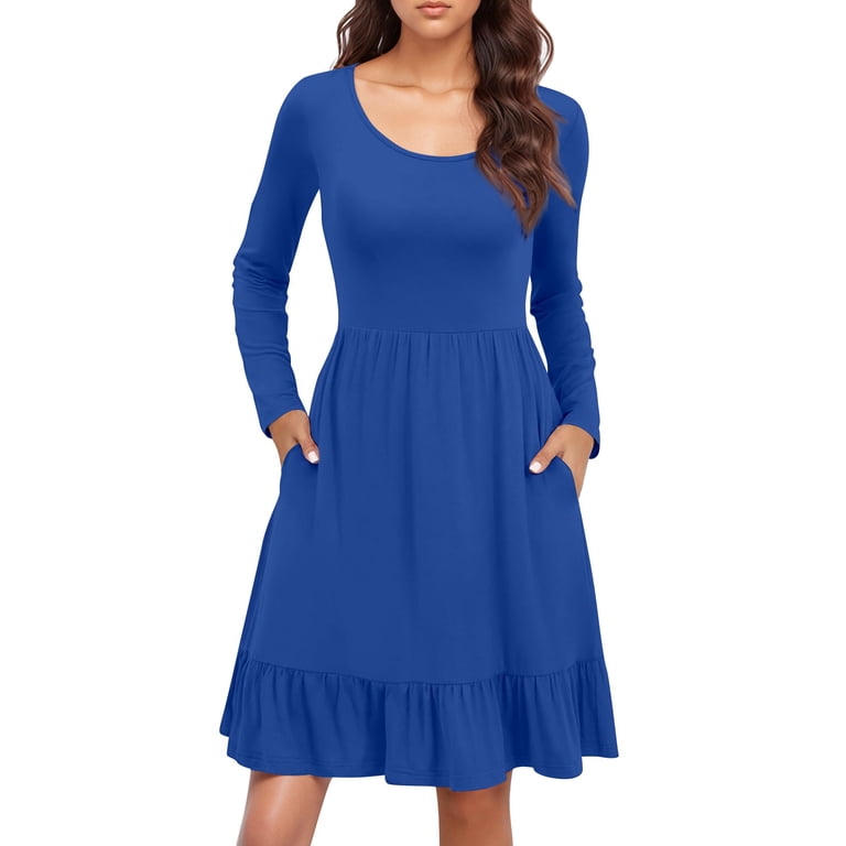 ladies a line dresses Buy Blue Printed Silk A-Line Dress Online at Rs.1250 main image 1