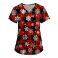 thumbnail image 1 of FrzhBrz Christmas Scrub Tops Women Xmas Snowflake Print Scrub Tops Plus Size Stretch Nursing Tops Soft Nurse Uniform with Pockets, 1 of 5