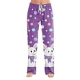 thumbnail image 1 of FrzhBrz Easter Pajama Pants Women Bunny Rabbit Graphic Pj Bottoms Easter Bunny Soft Wide Leg Drawstring Lounge Pants Sleepwear Bottoms, 1 of 6