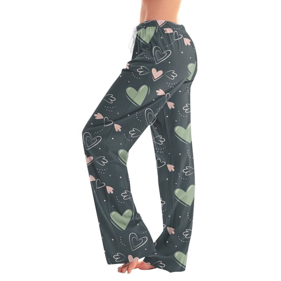 FrzhBrz Fun Pajamas for Women Valentines Day Printed Comfortable Drawstring Lounge Trousers Sleep Pj Bottoms
