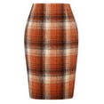thumbnail image 1 of FrzhBrz Midi Plaid Skirts for Women 2025 Fall Winter Knee Length Pencil Wool Skirt with Slit, 1 of 2