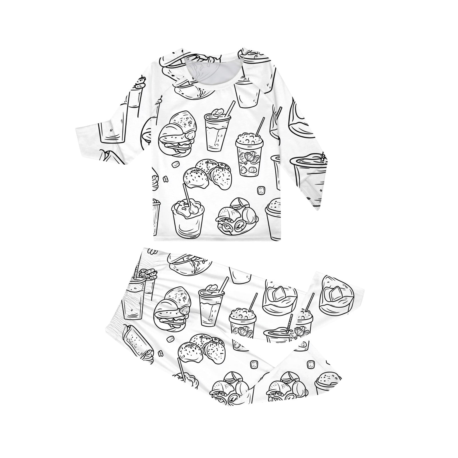 FrzhBrz New Year 2025 Family Matching Pajamas Set Long Sleeve Fun Hand
