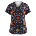 thumbnail image 1 of FrzhBrz Nursing Uniforms Shirts Women Summer Casual Scrubs Tops for Women V Neck Short Sleeve Blouse T-Shirts Medical Scrubs with Pockets, 1 of 3