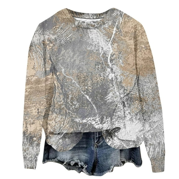 FrzhBrz Plus Size Camo Hoodie for Women Casual Long Sleeve Sweatshirts Leaf Print Crewneck Hoodies Loose Fit Sweaters Pullover Fall Outfits