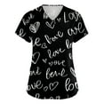 thumbnail image 1 of FrzhBrz Scrub Tops Women Valentines Day Love Heart Print 2026 V Neck Style Fun Valentine's Day Holiday Nurse Working Uniforms, 1 of 5