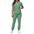 thumbnail image 1 of FrzhBrz Scrubs Set for Women Stretch Short Sleeve Top & Pants Nursing Uniform Comfortable Athletic Pocketed Easy Care Uniform, 1 of 5