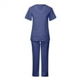 thumbnail image 1 of FrzhBrz Scrubs Set for Women V Neck Classic Medical Scrub Top and Lounge Pants Modern Pocketed Easy Care Uniform, 1 of 3