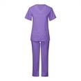 thumbnail image 1 of FrzhBrz Scrubs Set for Women V Neck Classic Medical Scrub Top and Lounge Pants Modern Pocketed Easy Care Uniform, 1 of 3
