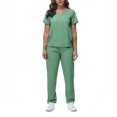 thumbnail image 1 of FrzhBrz Scrubs Set for Women V Neck Classic Medical Scrub Top and Lounge Pants Modern Pocketed Easy Care Uniform, 1 of 4