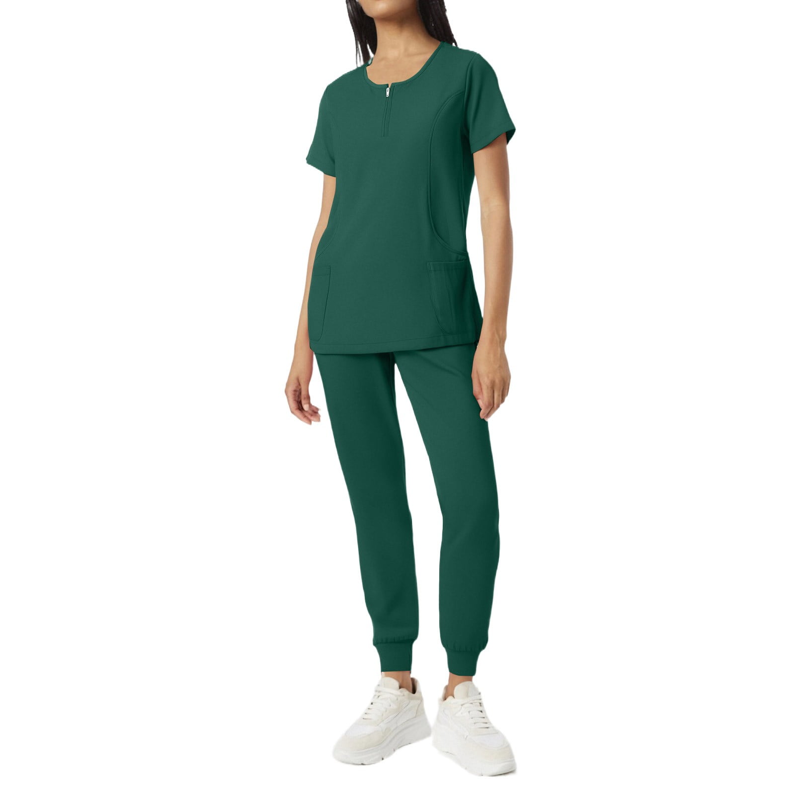 FrzhBrz Scrubs for Women Set Medical Uniform Classic Anti-Wrinkle Stretch V Neck Top Pants Pocketed Breathable Soft Easy Care Uniform