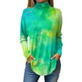 thumbnail image 1 of FrzhBrz St Patricks Day Shirt Women Mock Neck Plus Size Saint Patricks Day Shirts Shamrock Clover Print Long Sleeve Graphic Holiday Tee Tops, 1 of 4