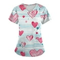 thumbnail image 1 of FrzhBrz Valentine's Day Scrub Tops Women Floral Print Scrub Tops Plus Size Stretch Nursing Tops Soft Nurse Uniform Overalls with Pockets, 1 of 3