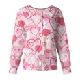 thumbnail image 1 of FrzhBrz Valentines Day Long Sleeve Scrubs Jacket for Women Stretchy Love Heart Printed Scrubs Jacket Working Uniform, 1 of 3