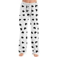 thumbnail image 1 of FrzhBrz Women's Valentines Day Comfy Pajama Pants Drawstring Lounge Pajama Pants Cute Love Heart Wide Leg Long Pj Sleep Trousers with Pockets, 1 of 5