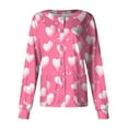 thumbnail image 1 of FrzhBrz Valentines Day Scrub Jacket for Women Long Sleeve Button Down Cute Print Valentine's Day Workwear Nursing Uniform, 1 of 4