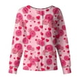 thumbnail image 1 of FrzhBrz Valentines Day Women's Scrub Long Sleeve Jacket Love Heart Print Nursing Scrubs Jacket Tops Snap Front Valentines Holiday Nursing Tops, 1 of 3