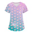 thumbnail image 1 of FrzhBrz Valentines Day Working Uniform Shirts for Women Valentines Scrubs for Women Cute Heart Print V Neck Stretchy with Pockets Scrub Tops, 1 of 3