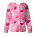 thumbnail image 1 of FrzhBrz Valentines Day Women's Scrub Jacket Plus Size Long Sleeve Fun Heart Printed Valentine's Day Workout Casual Shirts, 1 of 3