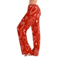 thumbnail image 1 of FrzhBrz Women's Valentines Day Comfy Pajama Pants Drawstring Lounge Pajama Pants Cute Love Heart Lounge Sleepwear Trousers, 1 of 5