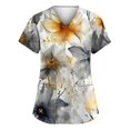 thumbnail image 1 of FrzhBrz Womens Nurse Uniforms Summer Summer Casual Womens Scrubs Top V Neck Short Sleeve Blouse T-Shirts Medical Scrubs with Pockets, 1 of 3