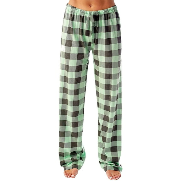 FrzhBrz Womens Plaid Pajama Pants Soft PJ Pants Drawstring Stretch Sleepwear Checkered Pajama Bottoms with Pockets
