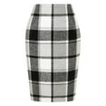 thumbnail image 1 of FrzhBrz Womens Wool Plaid Pencil Skirt Fall Winter High Waisted Slit Bodycon Knee Length Midi Skirt, 1 of 3