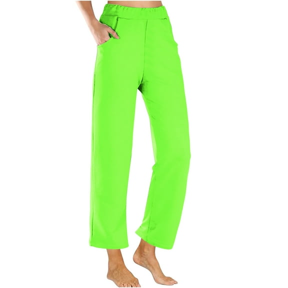 Fsahion Plus Size Casual Sweatpants for Womens Elastic Waist Cropped Pants Gradient Summer Beach Pants Crop Wide Leg Pants Loose Yoga With Pockets Bleak Deal on Clearance!
