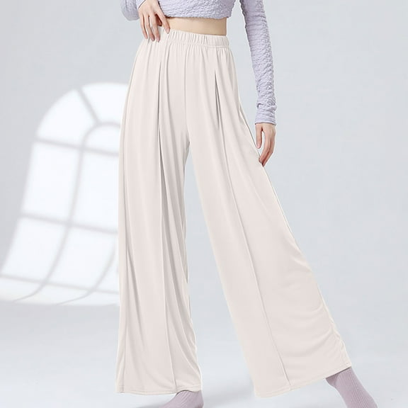 Fsahion Plus Size Casual Sweatpants for Womens Elastic Waist Casual Solid Color Elastic Loose Pants Straight Wide Leg Trousers Pants Bleak Deal on Clearance!