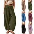 thumbnail image 1 of Fsahion Plus Size Casual Sweatpants for Womens Elastic Waist Solid Color Loose Elastic Waist Casual Wide Leg Trousers Bleak Deal on Clearance!, 1 of 8