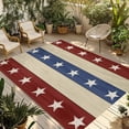 thumbnail image 1 of Fsddascl 4th of July Outdoor Rug for Patio/Deck/Porch, Non-Slip Large Area Rug 4 x 6 Ft, Blue Red Star Striped Independence Day Indoor Outdoor Rugs Washable Area Rugs, Reversible Camping Rug Carpet, 1 of 5