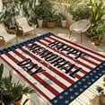 thumbnail image 1 of Fsddascl 4th of July Outdoor Rug for Patio/Deck/Porch, Non-Slip Large Area Rug 4 x 6 Ft, Red Stripe Independence Day Blue Star Indoor Outdoor Rugs Washable Area Rugs, Reversible Camping Rug Carpet, 1 of 5
