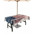 thumbnail image 1 of Fsddascl 4th of July Outdoor Tablecloth - 60x120 Inch Rectangle Dining Table Cover, Forest Independence Day USA Flag Waterproof Outdoor Table Cloth with Umbrella Hole & Zipper for Picnic/Patio/Party, 1 of 7