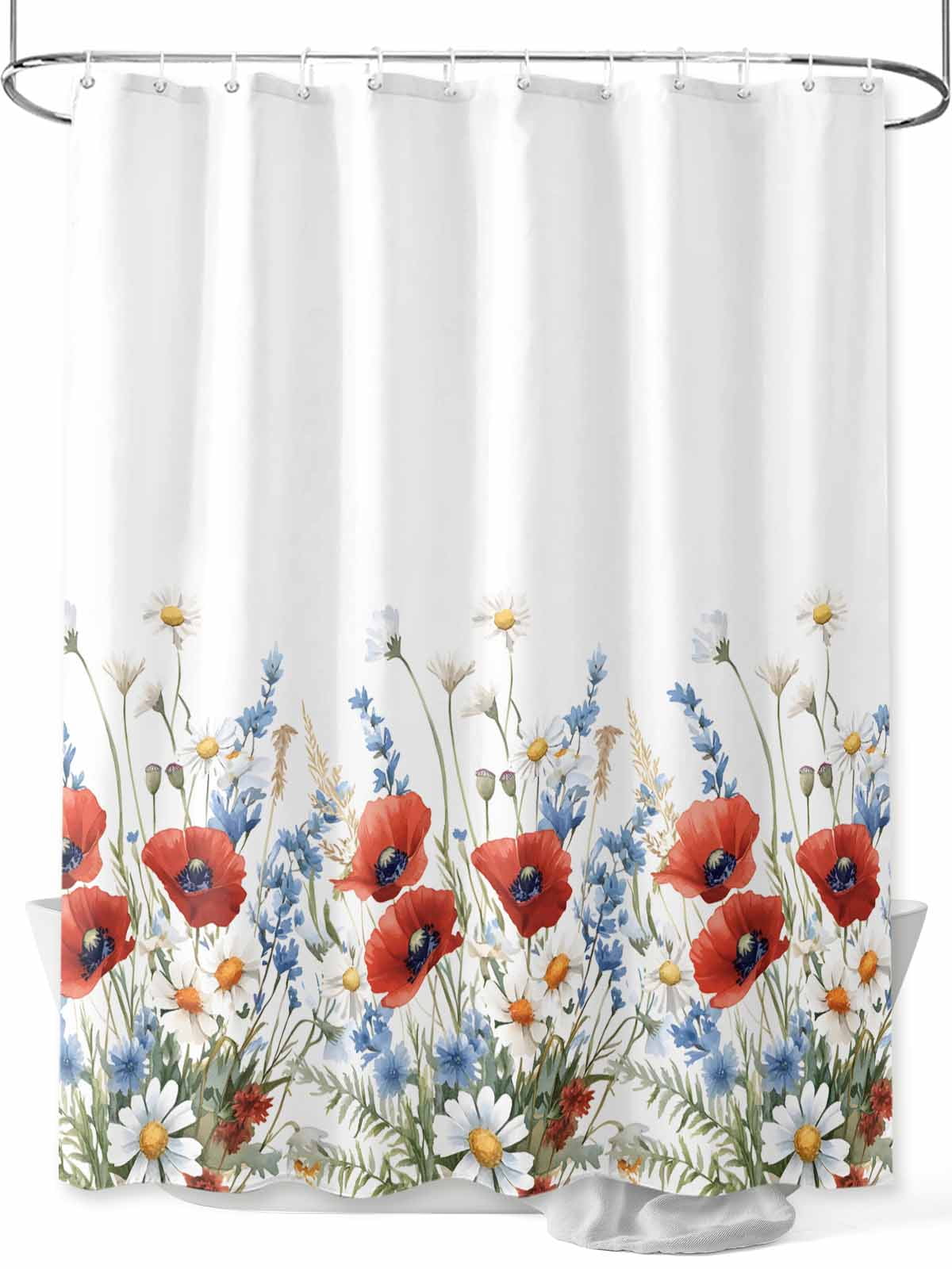 Fsddascl 4th of July Shower Curtain Set - 60" x 72" Washable Bathtub