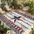 thumbnail image 1 of Fsddascl 4th of July Star Outdoor Rug for Patio/Deck/Porch, Non-Slip Large Area Rug 4 x 6 Ft, Independence Day American Flag Indoor Outdoor Rugs Washable Area Rugs, Reversible Camping Rug Carpet, 1 of 5