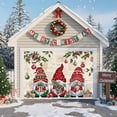 thumbnail image 1 of Fsddascl 7 x 8 Ft Christmas Garage Door Cover, Vintage Gnomes Christmas Large Garage Door Banner, Red Xmas Balls Tree Snowflake Hanging Garage Mural Background for Indoor Outdoor Xmas Party Supplies, 1 of 9