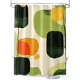 thumbnail image 1 of Fsddascl Abstract Geometric Shower Curtain Set - 48" x 72" Washable Bathtub Curtain with 12 Hooks, Green Vintage Art Aesthetic Waterproof Fabric Stall Shower Curtains for Bathroom/Bathtub Décor, 1 of 6