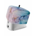 thumbnail image 1 of Fsddascl Abstract Marble Turquoise Small Toaster Cover 2 Slice, Kitchen Appliance Covers, Gradient Pink Blue Gold Foil Wavy Toaster Oven Cover with Loop, Bread Machine Cover Polyester Dust Cover, 1 of 5