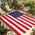 thumbnail image 1 of Fsddascl American Flag Outdoor Rug for Patio/Deck/Porch, Non-Slip Large Area Rug 6 x 9 Ft, Retro Rustic Stars And Stripes US Flag Indoor Outdoor Rugs Washable Area Rugs, Camping Rug Carpet, 1 of 5