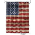 thumbnail image 1 of Fsddascl American Flag Shower Curtain Set - Standard 72" x 72" Bathtub Curtain with 12 Hooks, Blue Red Star Stripe Farmhouse Wooden Waterproof Fabric Stall Shower Curtains for Bathroom/Bathtub, 1 of 6