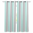 thumbnail image 1 of Fsddascl Aqua Stripe Blackout Curtains for Bedroom/Living Room, Thermal Insulated Kitchen Curtains, Geometric Grey White Vertical Striped Grommet Darkening Window Treatment Drapes 42"x84"x2, 1 of 6