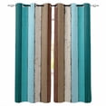 thumbnail image 1 of Fsddascl Aqua Teal Blackout Curtains for Bedroom/Living Room, Thermal Insulated Kitchen Curtains, Farmhouse Wood Grain Vintage Brown Striped Grommet Darkening Window Treatment Drapes 52"x84"x2, 1 of 6