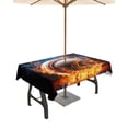 thumbnail image 1 of Fsddascl Baseball Outdoor Tablecloth - 60x84 Inch Rectangle Dining Table Cover, Baseball Flame Modern Abstract Art Waterproof Outdoor Table Cloth with Umbrella Hole & Zipper for Picnic/Patio/Party, 1 of 7
