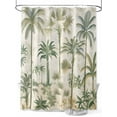 thumbnail image 1 of Fsddascl Beach Palm Shower Curtain Set - 54" x 78" Washable Bathtub Curtain with 12 Hooks, Summer Green Coconut Tree Leaf Waterproof Fabric Stall Shower Curtains for Bathroom/Bathtub Décor, 1 of 6